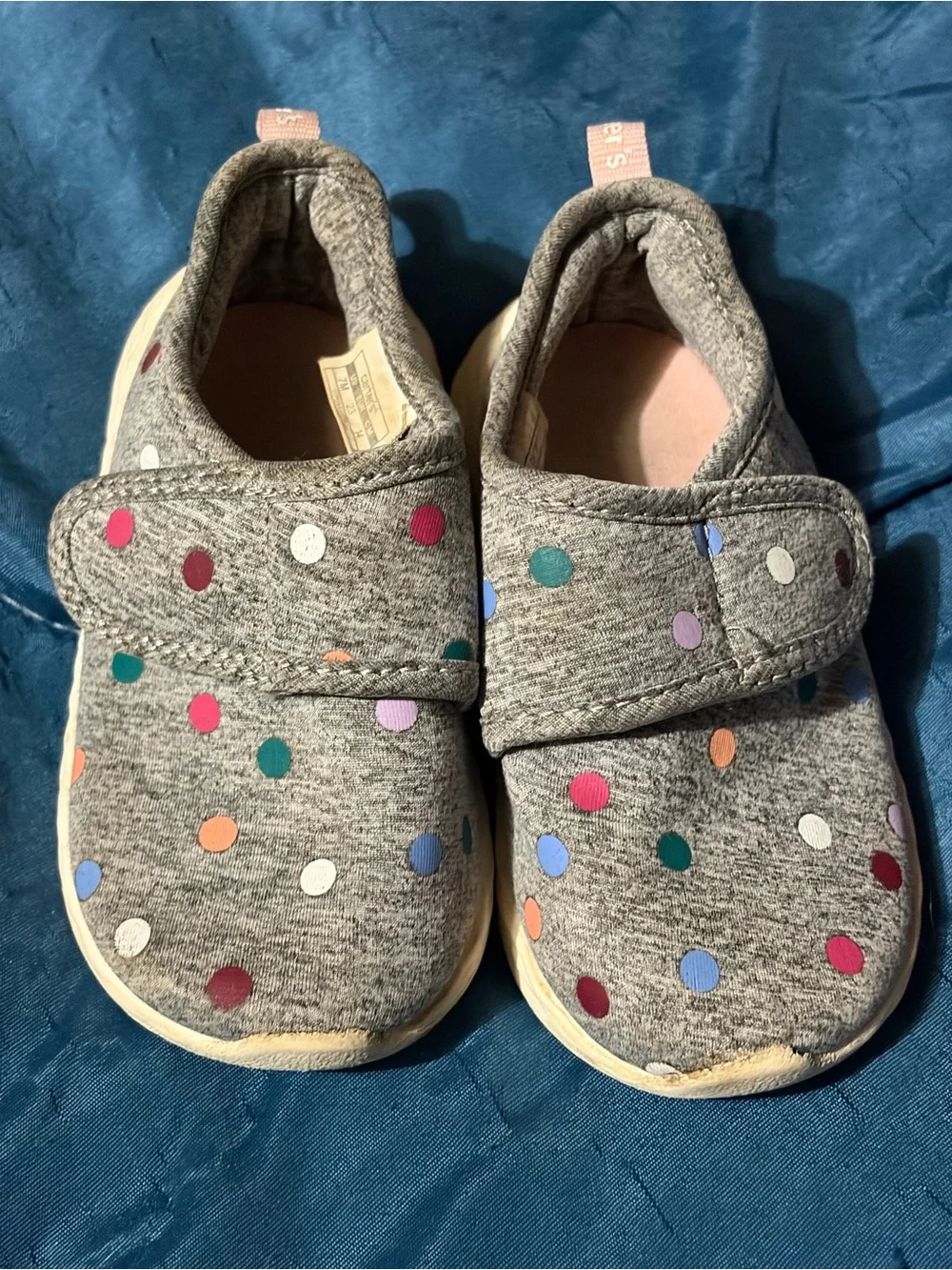 Carter's Gray Slip-On Kids Shoes with Multicolor Polka Dots